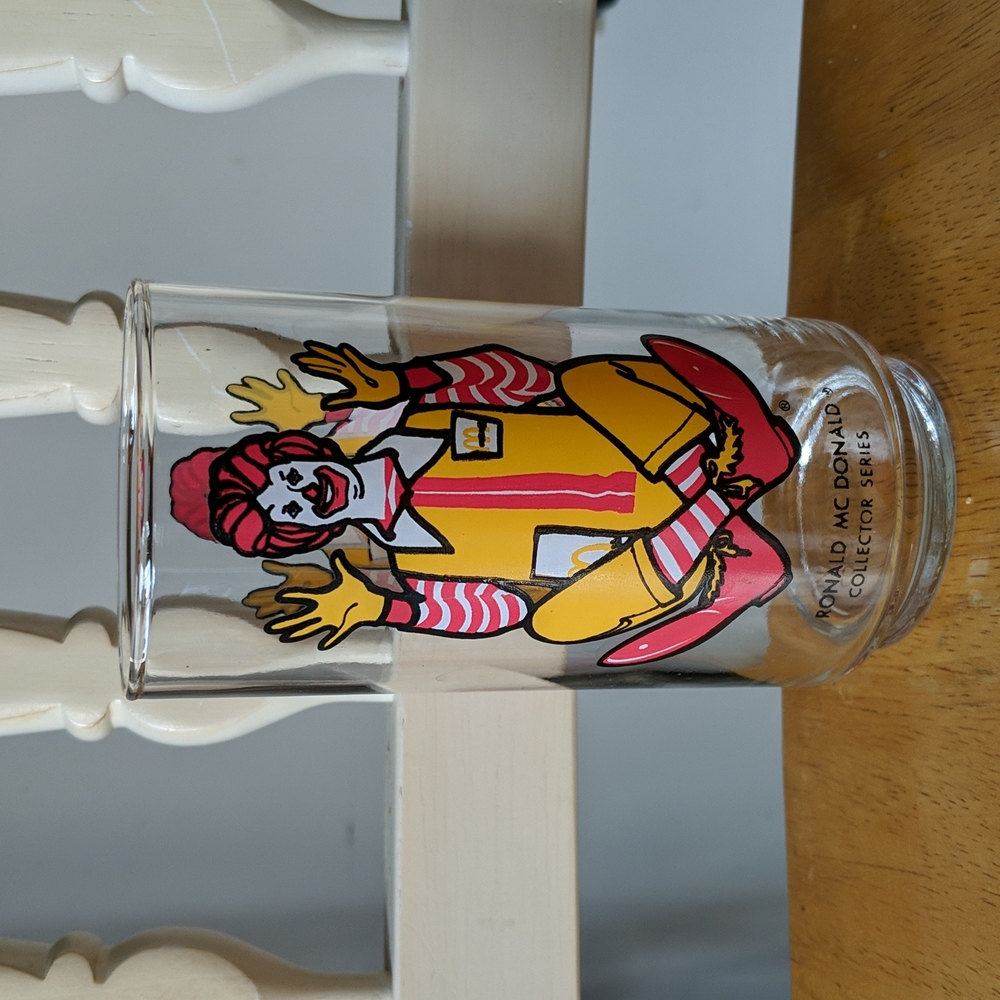 Ronald McDonald, vintage, drinking glass.